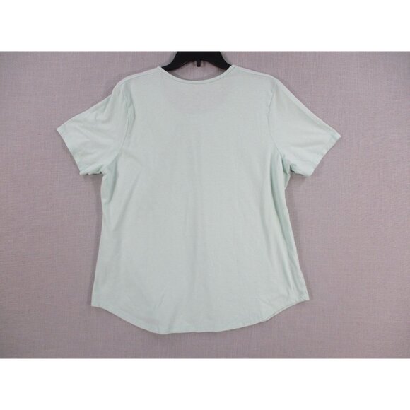 Just My Size Soft Mint Gathered Neck Plus Size Womens Top 16W Short Sleeve - Picture 7 of 8
